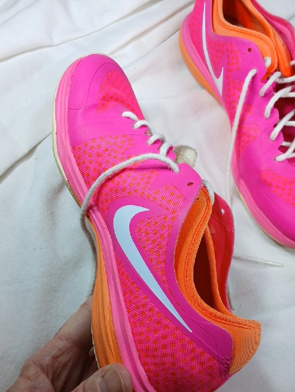 Nike Women's Hot Pink Running Shoes with Orange Interior - Picture 4 of 9